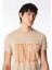 Bisiklet Yaka Baskılı Bej Erkek T-Shirt 24EU1M0F01AP400_T-SHIRT 1