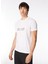 Bisiklet Yaka Baskılı Beyaz Erkek T-Shirt 24EU1P0F018P400_T-SHIRT 3