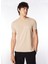 Bisiklet Yaka Düz Bej Erkek T-Shirt 24EU1M0F01JP400_T-SHIRT 1