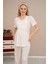 Ba-Ha 4503 Jakar Sabahlıklı Dantelli Detaylı Lohusa Pijama Takımı 2
