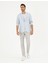 Erkek Açık Mavi Slim Fit %100 Keten Çizgili Ceket 50284966-VR003 4