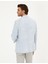 Erkek Açık Mavi Slim Fit %100 Keten Çizgili Ceket 50284966-VR003 5