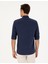 Erkek Koyu Lacivert Keten Karışımlı Regular Fit Uzun Kollu Gömlek 50284168-VR100 5