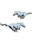 Koşan At Metal Arma Mustang Metal Arma Set Çamurluk Logosu 2'li 9CMX4CM 1