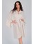 Kadın Bej Bağlamalı Kısa Kimono 1