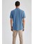 Erkek Mavi Regular Fit %100 Pamuk Nefes Alan Doku Polo Yaka Basic Tişört 5