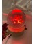 3D LED Işık Cam Küre Kristal Küre Dekoru Gece Lambası Çok Işıklı Ahşap Eros 6 cm 3