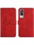 Vivo Y51 2020 Çiçekler ve Kelebekler Için Kılıf Darbeye Deri Kılıf Pu (Yurt Dışından) 1