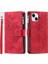 Kırmızı Dikey Çizgili Karbon Fiber Pu Eklenmiş IPhone 13 Mini Için Kılıf (Yurt Dışından) 5