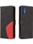 Motorola Moto G9 Artı Iki Renkli Dikiş Pu Deri Flip Folio Için Kılıf (Yurt Dışından) 1