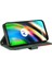 Motorola Moto G9 Artı Iki Renkli Dikiş Pu Deri Flip Folio Için Kılıf (Yurt Dışından) 3