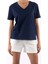 Basic V Yaka T-Shirt Kadın - Lacivert 1