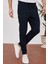 4014 Duble Paça Joger Düz Pantolon_lacivert 1