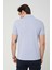 Yakalı Çok Rahat Pamuk Penye Erkek Buz Mavi Tshirt 4