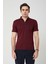 Triko Yaka Fermuarlı Polo Erkek Bordo Tshirt 1