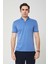 Triko Yaka Fermuarlı Polo Erkek Mavi Tshirt 1
