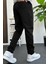 Erkek Slim Fit Beli Lastikli Double Paça Jogger Pantolon Siyah Edw114 3