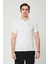 Yakalı Çok Rahat Pamuk Penye Erkek Beyaz Tshirt 1