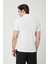 Yakalı Çok Rahat Pamuk Penye Erkek Beyaz Tshirt 4