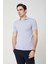 Yakalı Çok Rahat Pamuk Penye Erkek Buz Mavi Tshirt 1