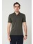 Triko Yaka Fermuarlı Polo Erkek Haki Tshirt 2