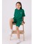 Kız Çocuk Zümrüt Yeşili Bermuda Takım 3