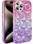 iPhone 15 Pro Max Uyumlu Prl Kılıf Simli 3D Desenli Zore Hacar Kapak-Mor-Mavi 3
