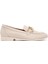 Kadın Krem Deri Maskülen Loafer 24SFD2021FT 1