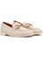 Kadın Krem Deri Maskülen Loafer 24SFD2021FT 3