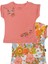 Çiçek Baskılı Bisiklet Yaka T-Shirt 2'li Set 1