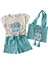 Çantalı Büzgülü 3 Lü Kız Çocuk Takım - Turkuaz 2