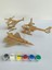 18 Parça Boyanabilir Ahşap Uçak ve Helikopterler Boyama Seti / Okul Öncesi Boyama Etkinliği 2