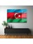Azerbaycan Bayraği Yatay Cam Tablo 3
