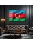 Azerbaycan Bayraği Yatay Cam Tablo 5