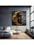 Modern Gold Kadın Yüzü Dekorati̇f Kare Cam Tablo 4