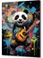 Renkli̇ Panda Di̇key Cam Tablo 2