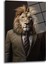 Takım Elbi̇seli̇ Aslan Dekorati̇f Di̇key Cam Tablo 1