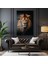 Aslan Portresi̇ Dekorati̇f Di̇key Cam Tablo 3