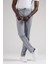 Slimfit Beli Yarım Lastikli ve Iplikli Ince Çizgili Yazlık Jogger Pantolon 2