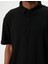 4SAM10001MK 999 Sıyah Erkek Jersey Kısa Kollu Basıc Polo T-Shırt 3