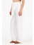 Kadın Belted Pantolon Geniş Paça Klasik Stil Polyester Beyaz 2