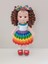 Gökkuşağı Kıvırcık Saçlı Kırmızı Ayakkabılı Karnaval Bebek Amigurumi Organik Oyuncak 1