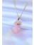 Mulvxxmd XDN02 Çelik Gold Renk Kristal Pembe Taş Model Kadın Kolye (Mulvix) 2