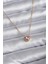 Mulvxxmd XDN02 Çelik Zincir Gold Renk Pembe Zirkon Taşlı Charm Kadın Kolye (Mulvix) 2