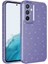 Galaxy S24 Uyumlu Gkm Kılıf Kamera Korumalı Simli Lüks Zore Koton Kapak-Mor 1