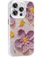 iPhone 14 Pro Max Uyumlu Hlp Kılıf Çiçek Desenli Parlak Taşlı Sert Silikon Zore Garden Kapak-Mor 3