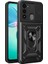 Tecno Spark 8c Uyumlu Hlp Kılıf Magnetik Standlı Kamera Korumalı Zore Sürgülü Vega Kapak-Siyah 1