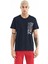 Alan Lacivert Standart Kalıp Erkek T-Shirt - 88208 1
