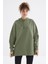 Çağla Reglan Kol Basic Kapüşonlu Oversize Sweatshirt Tunik - 97242 3
