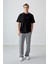 Siyah Pamuklu Kalın Yumuşak Dokulu Oversize Fit Baskılı Erkek T-Shirt - 88374 2